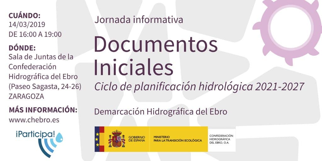 Jornada de participación «Los documentos iniciales del Plan Hidrológico del Ebro 2021-2027»