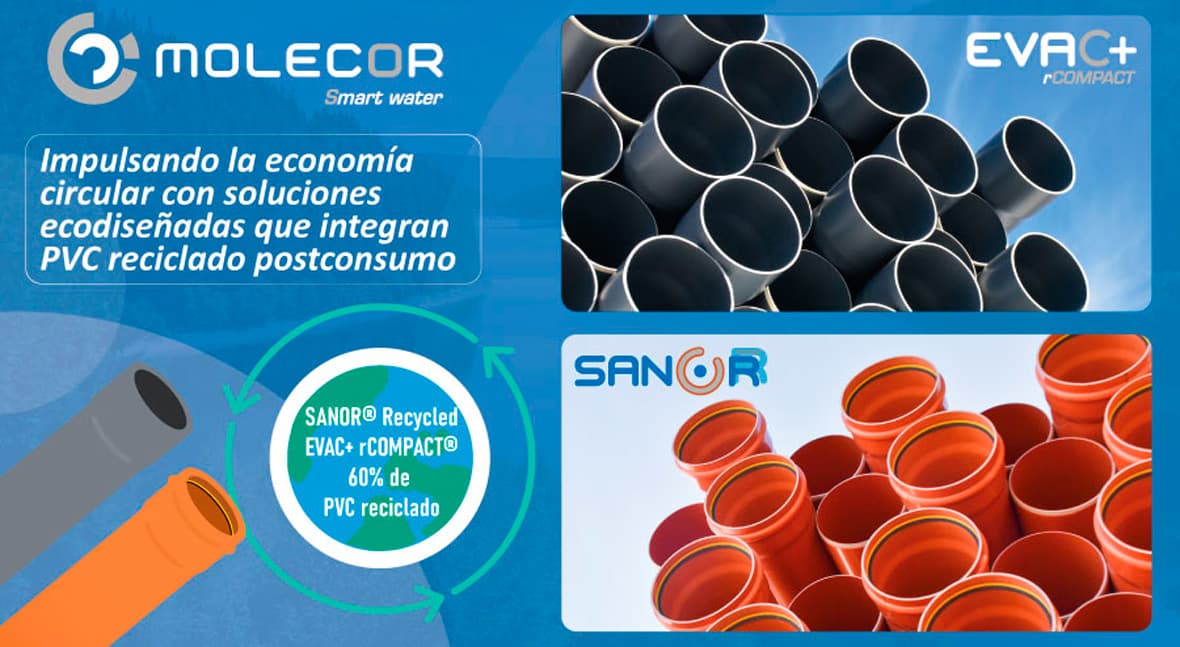 Molecor impulsa economía circular soluciones ecodiseñadas que integran PVC reciclado